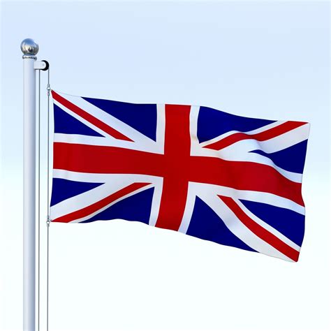 3d Model Anmated Great Britain Flag Vr Ar Low Poly Animated Cgtrader