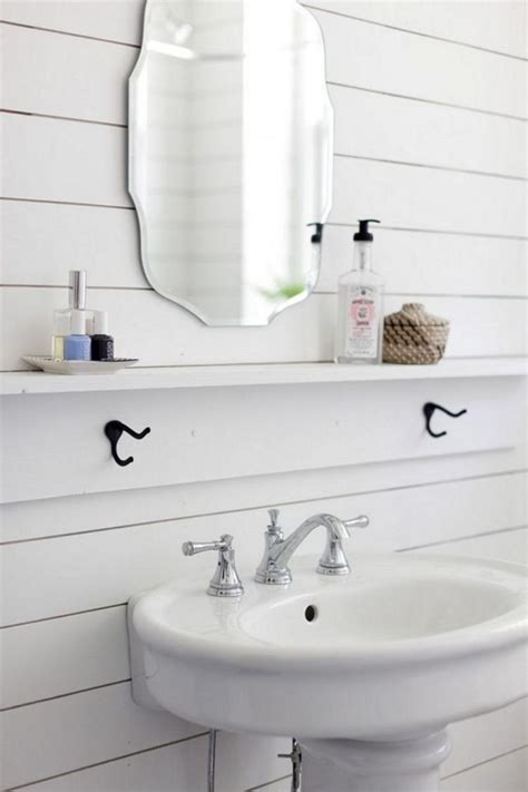35 Best Shiplap Wall Bathroom Design Ideas Pedestal Sink Bathroom