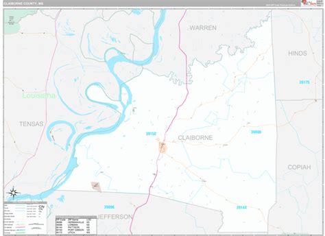 Claiborne County Ms Wall Map Premium Style By Marketmaps Mapsales