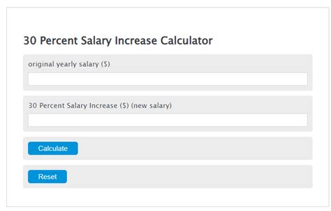 30 Percent Salary Increase Calculator Calculator Academy