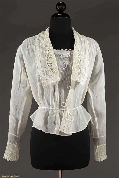 White Cotton Blouse 1910 1918 Edwardian Clothing Edwardian Fashion