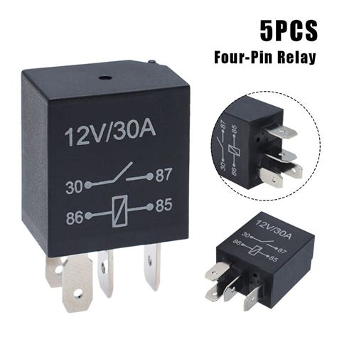 5 Pack 12v 30a 4 Pin 5 Pins Automotive Relay Changeover Car Bike Boat