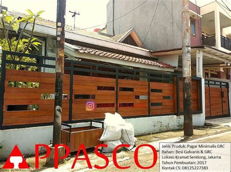 Papan pagar motif kayu grc sudah di cat politurrp60 000. Pagar Minimalis GRC Motif Kayu di Karamat Sentiong Jakarta - Jual Kanopi Tralis