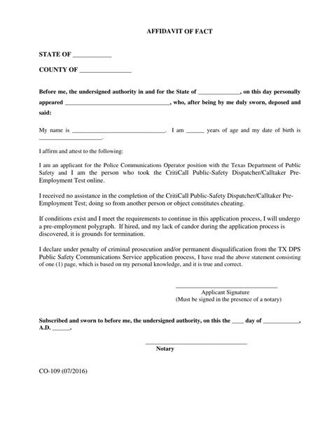 Affidavit Of Fact Texas 2020 2022 Fill And Sign Printable Template