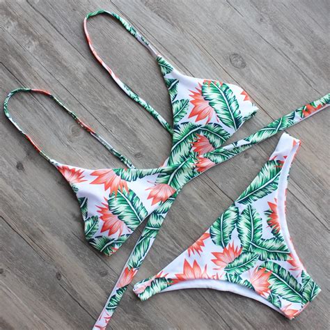 Buy Swimsuit For Ladies Sexy Women Bikinis Floral Print Bathing Suit New
