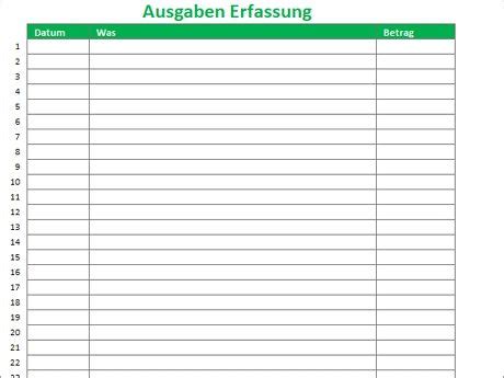 Die urne für die umschläge sind auf dieser gleichen grafiken. Ausgaben in Excel Vorlage erfassen | Alle-meine-Vorlagen.de
