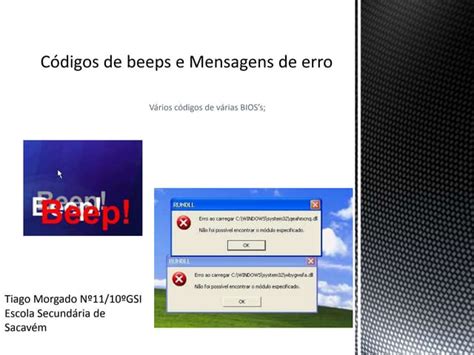 Códigos De Beeps E Mensagens De Erro Windows Ppt