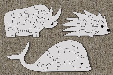 Free Scroll Saw Patterns By Arpop Rhino Hedgehog Whale Puzzles For