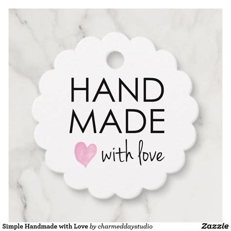 Simple Handmade With Love Favor Tags Zazzle Gift Tags Diy Sewing
