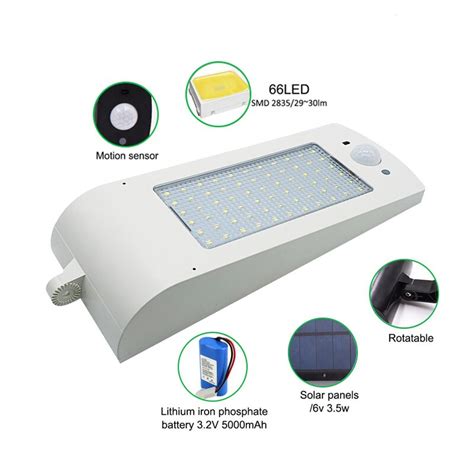 Szyoumy High Brightness Smd 2835 66leds Street Light Solar Power Sensor