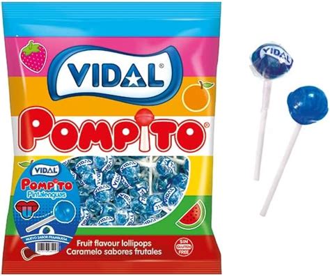 Vidal Tongue Painter Lollies Sour Blue Raspberry Flavour 100 X
