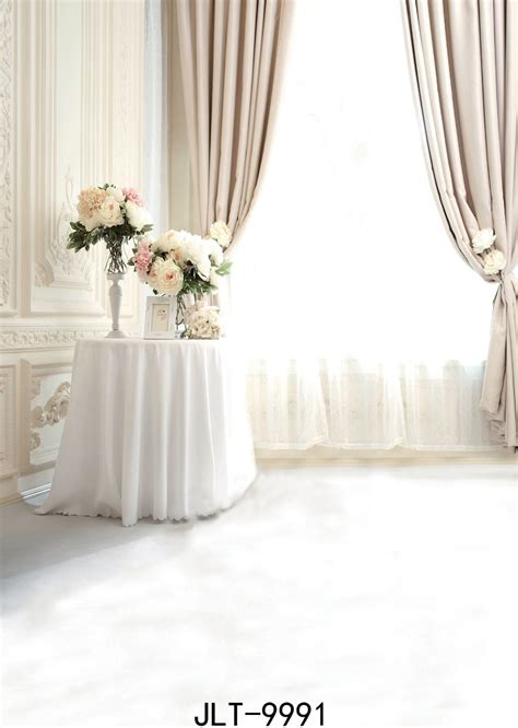 2019 White Window Photography Backdrops Flowers Pure Background Vinyl