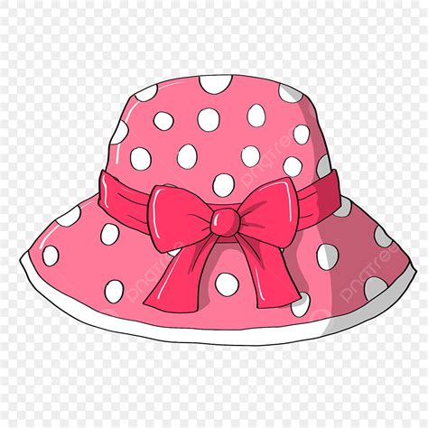 Pink Hat Girl Hat Girl Sunhat Princess Hat Illustration White Dot