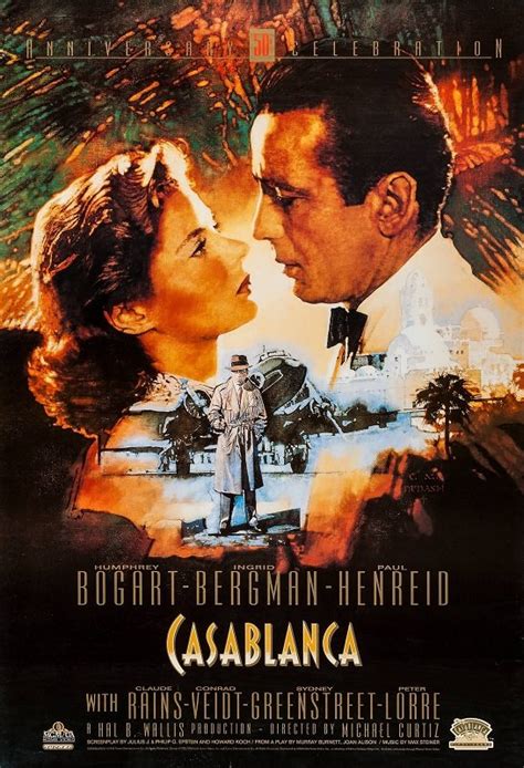 Casablanca 50th Anniversary R1992 Original One Sheet Movie Poster