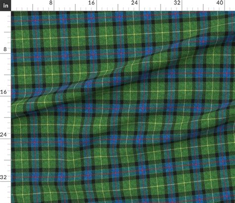 Blue And Green Plaid Fabric Classic Tartan In Green By Etsy