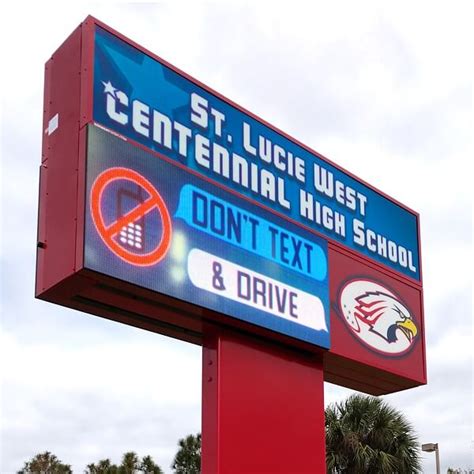 School Sign For St Lucie West Centennial High School Fl