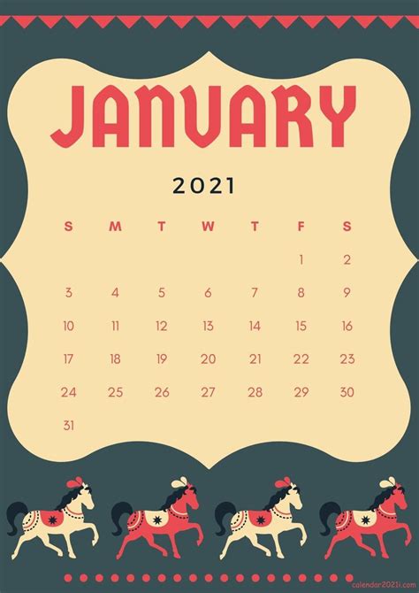 Monthly calendar for the month january in year 2021. Free January 2021 Calendar design DIY theme layout ...