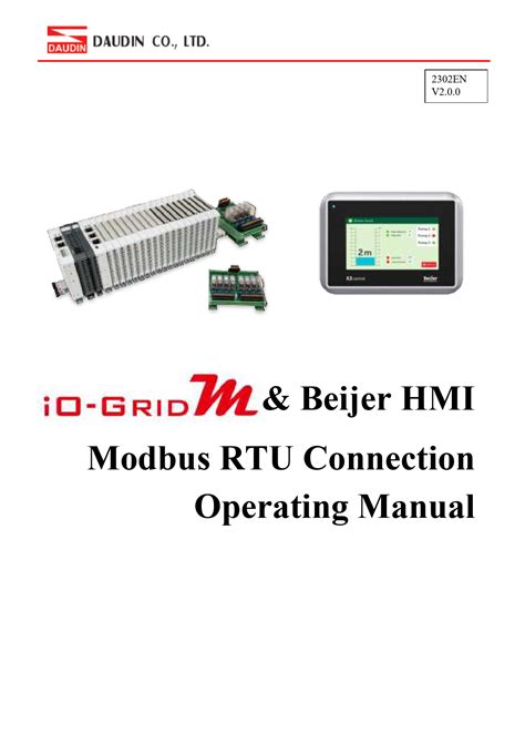 Beijer Hmi Modbus Rtu Connection Operating Manual Io Gridm Pdf