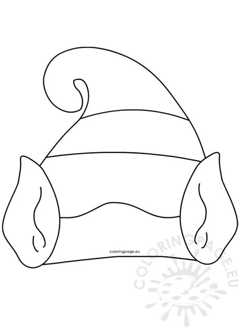 Hat With Elf Ears Template Printable Coloring Page