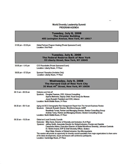 Free 9 Sample Event Agenda Templates In Pdf Ms Word