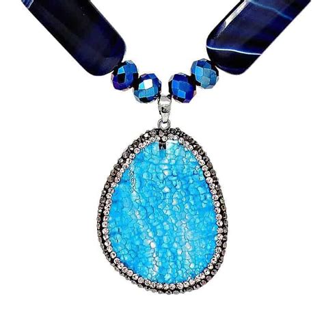 Blue Brazilian Agate Necklace