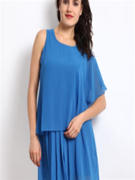 Buy Elle Blue Layered Dress Dresses For Women 171809 Myntra