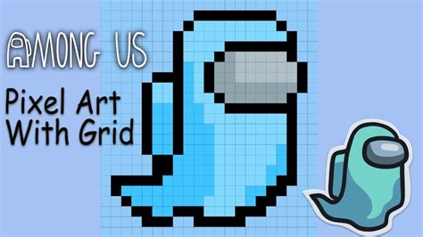 Among Us Ghost Pixel Art With Grid Youtube