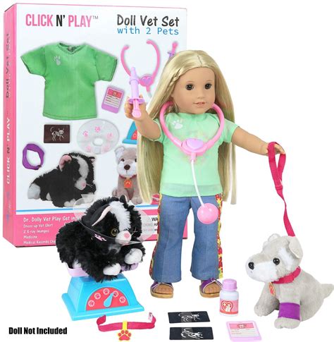 Click N Play Doll Vet Set Doll Accessories 12piece Set Perfect For 18 American Girl Dolls