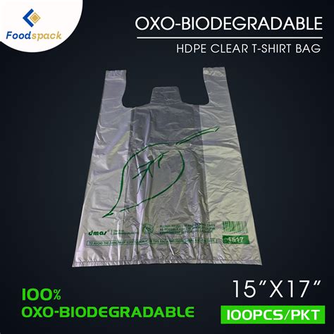 Oxo Biodegradable Hdpe Clear T Shirt Bag 15″ X 17″ Foodspack