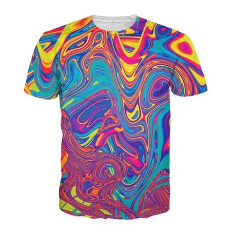 Psychedelic Color Tee Shirts Summer Fashion Outfits Colorful Tee