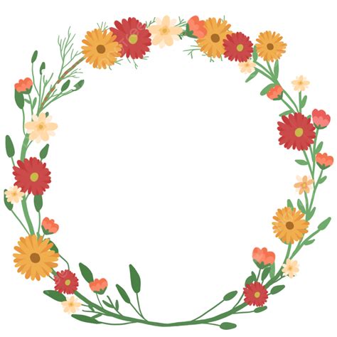 Floral Flower Wreath White Transparent Beautiful Colorful Floral