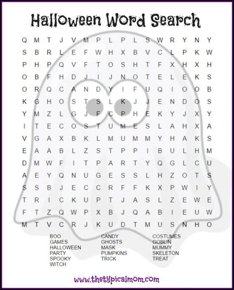 Halloween Word Search Printable Pages You Can Give Your Kids Or