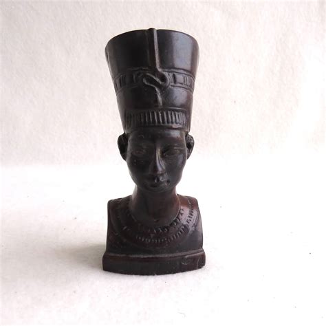 Nefertiti Black Soap Stone Figurine Vintage From Egypt Etsy