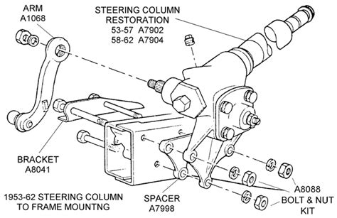 1953 62 Steering Column To Frame Mounting Diagram View Chicago