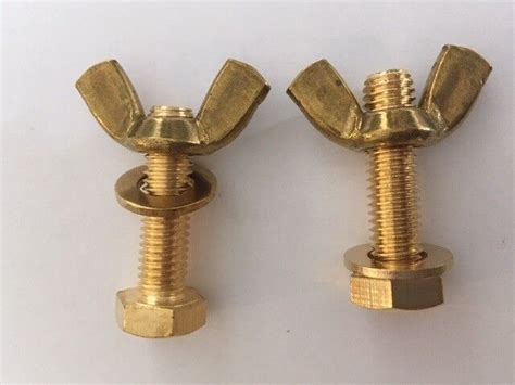 M4 M5 M6 Brass Full Thread Bolts Set Screws With Nuts And Flat Washers
