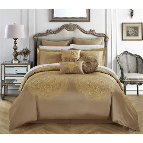 Comforter bedding sets king size white duvet cover set pillowcase bedclothes bed set home textile bed linen1. Shop Chic Home 9-Piece Adana Gold Comforter Set - Free ...