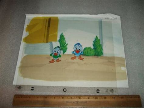 Original Disney Production Cel Ducks Huey And Louie Hand Painted Duct