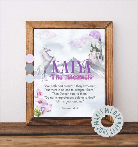 Fairy Tale Personalized Name Meaning Girls Room Decorfirst Name Wall