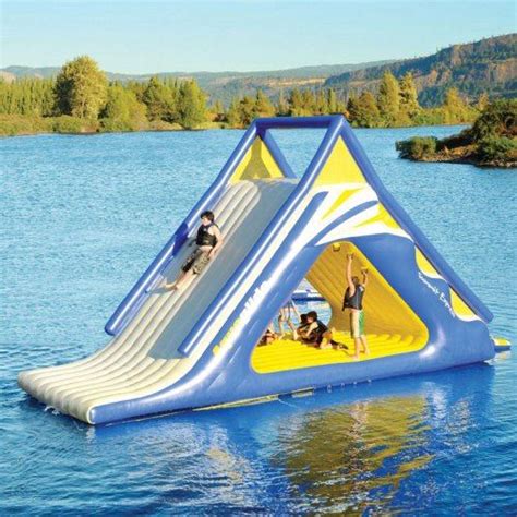 Guppy Gulch Adventure Camp Lake Fun Water Slides Floating In Water