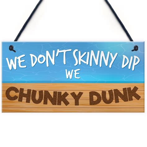Meijiafei Funny Hot Tub Skinny Dip Chunky Dunk Sign Home Friendship