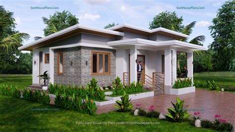 30x30 Small House Plan 9x9 Meter 3 Beds 2 Baths Shed Roof Samhouseplans