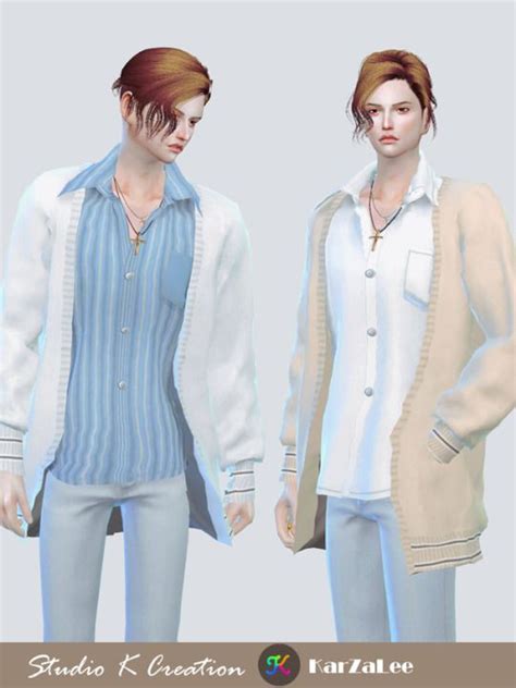 Studio K Creation Classic Cardigan Sims 4 Male Clothes Sims 4