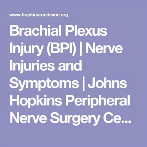 Brachial Plexus Injury Bpi Nerve Injuries And Symptoms Johns