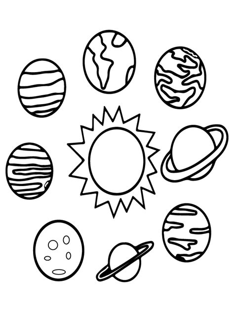 Eight Planets In The Solar System Coloring Page Free Printable