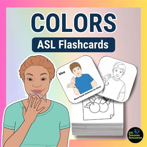 Colors Flashcards Asl Teaching Resources