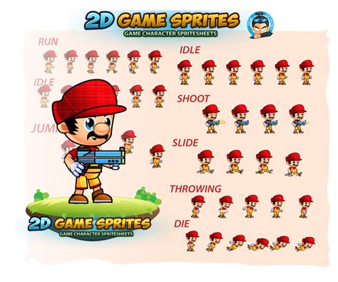 Character sprite, tileset, game gui, and more. Fernando 2D Game Character Sprites | Game Art Partners