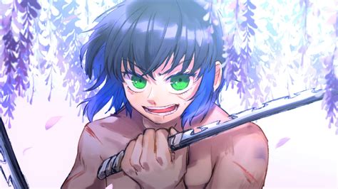 Choose from a curated selection of purple wallpapers for your mobile and desktop screens. Demon Slayer Inosuke Hashibira With Green Eyes Having ...