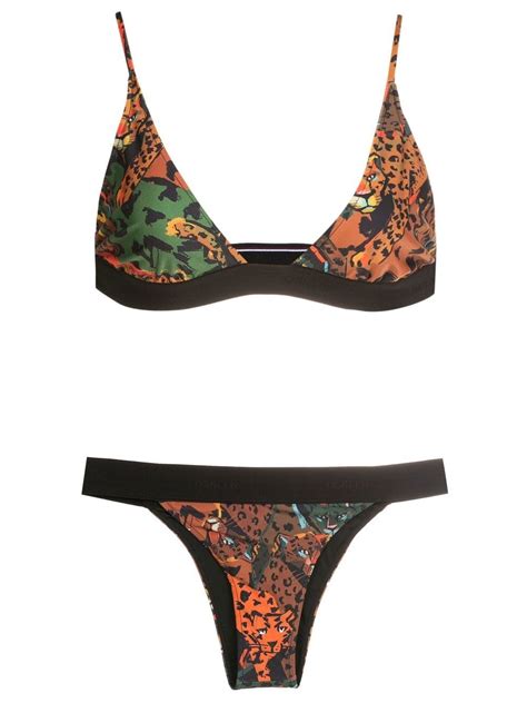Osklen Leopard Print Triangle Bikini Set Farfetch