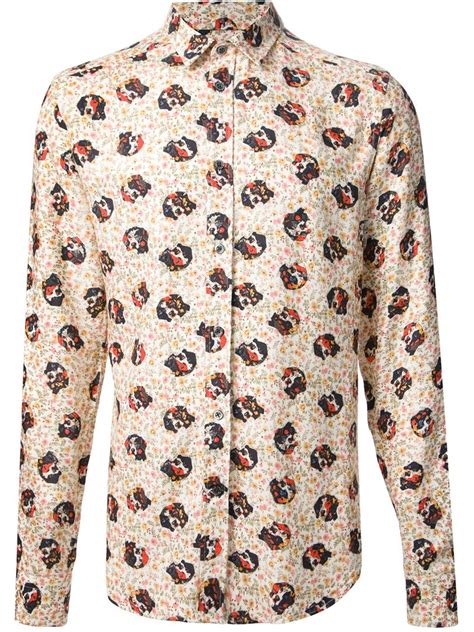 A cat footprint will rarely show a claw mark. Paul & Joe Floral Dog Print Shirt in Brown for Men - Lyst