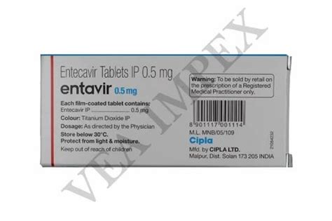 Entavir 05 Mg Entecavir Tablets Cipla Ltd Prescription At Rs 100
